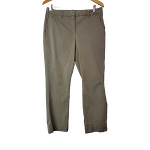 Theory Women pants 10 Chino Medium Cotton Olive‎ Green Straight Leg